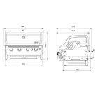 Santos beépíthető gázgrill - Free S-410, rácskiemelővel