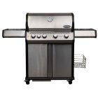 SANTOS GÁZGRILL - S-401 PRO, FEKETE-ROZSDAMENTES ACÉL, RÁCSKIEMELŐVEL