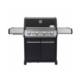   SANTOS GÁZGRILL - S-418, FEKETE-ROZSDAMENTES ACÉL, FORGATÓNYÁRSSAL, SZILIKONLAPPAL ( Szállítási hibás )