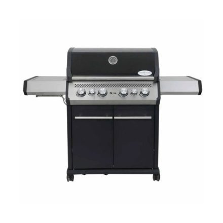 SANTOS GÁZGRILL - S-418, FEKETE-ROZSDAMENTES ACÉL, FORGATÓNYÁRSSAL, SZILIKONLAPPAL ( Szállítási hibás )