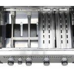 SANTOS GÁZGRILL - S-418, FEKETE-ROZSDAMENTES ACÉL, FORGATÓNYÁRSSAL, SZILIKONLAPPAL ( Szállítási hibás )