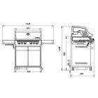 SANTOS GÁZGRILL - S-418, FEKETE-ROZSDAMENTES ACÉL, FORGATÓNYÁRSSAL, SZILIKONLAPPAL ( Szállítási hibás )