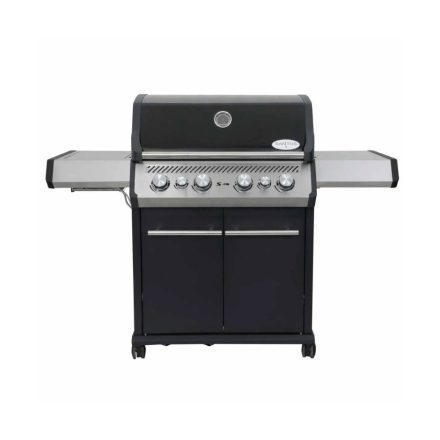 Santos gázgrill - S-418, fekete-rozsdamentes acél, forgatónyárssal, szilikonlappal