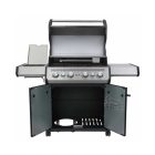 Santos gázgrill - S-418, fekete-rozsdamentes acél, forgatónyárssal, szilikonlappal