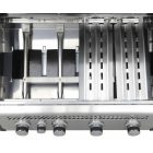 Santos gázgrill - S-418, fekete-rozsdamentes acél, forgatónyárssal, szilikonlappal