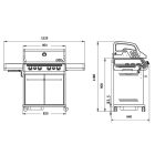 Santos gázgrill - S-418, fekete-rozsdamentes acél, forgatónyárssal, szilikonlappal