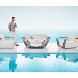   Bemutatótermi Higold Onda kávézó szett, dohányzóasztal nélkül